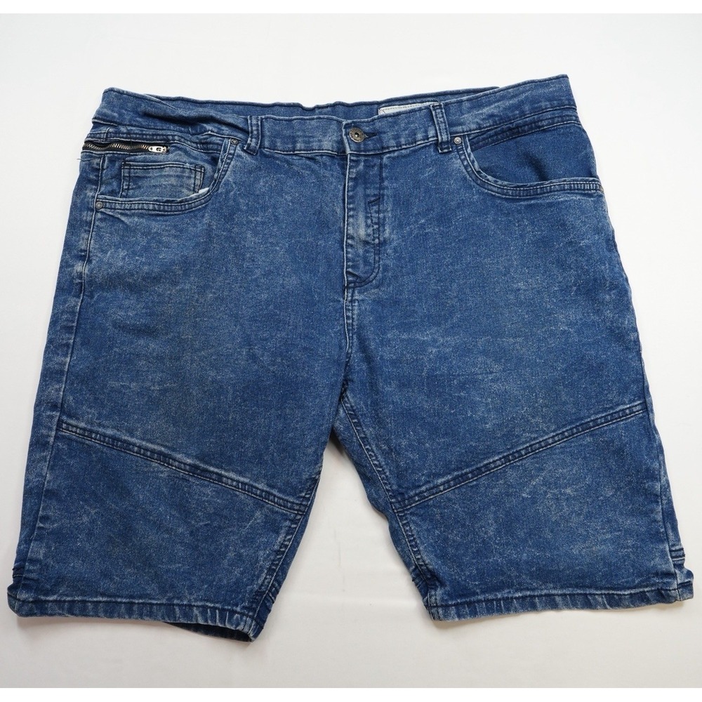Six Lincoln Denim Shorts Mens 42 Fits 44x12 Blue Stretch Acid Wash Regular Fit
